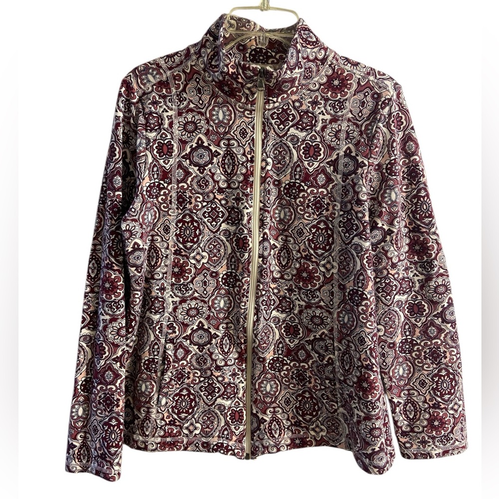 Talbots Multicolored Zip Up Jacket Lightweight La… - image 2